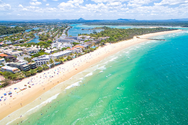 aerial view over noosa